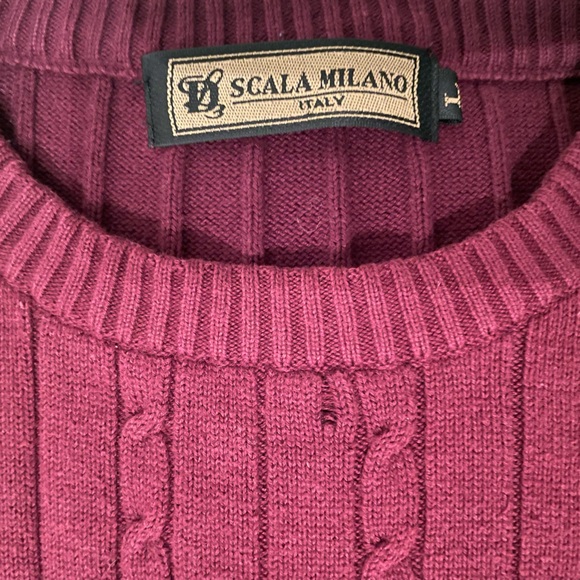 Scala Milano Italy red cable knit sweater - Picture 2 of 3